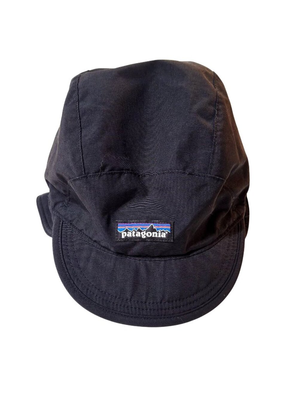 Patagonia Black Fleece-Lined Winter Hat With Adjustable Strap L/XL